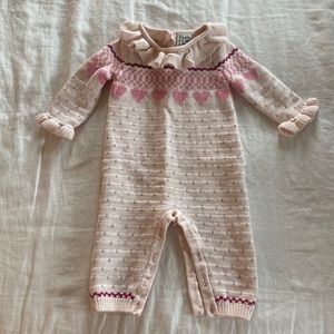 Janie and Jack Light Pink heart Onesie • 3-6 months • Excellent Condition